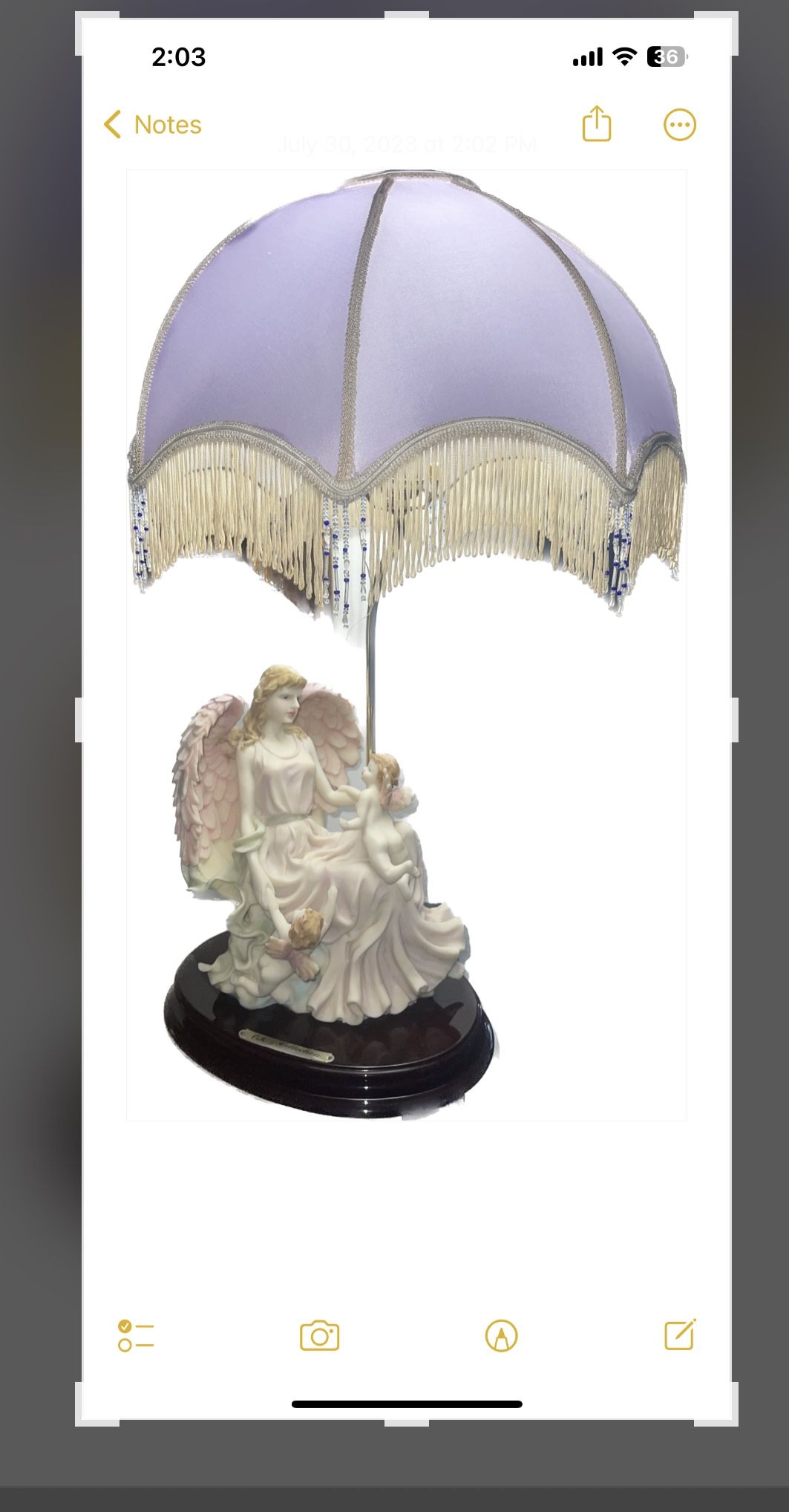 VINTAGE RARE OK COLLECTION TABLE 2. LAMP Lighting Mother ANGEL And CHERUBS FRINGE