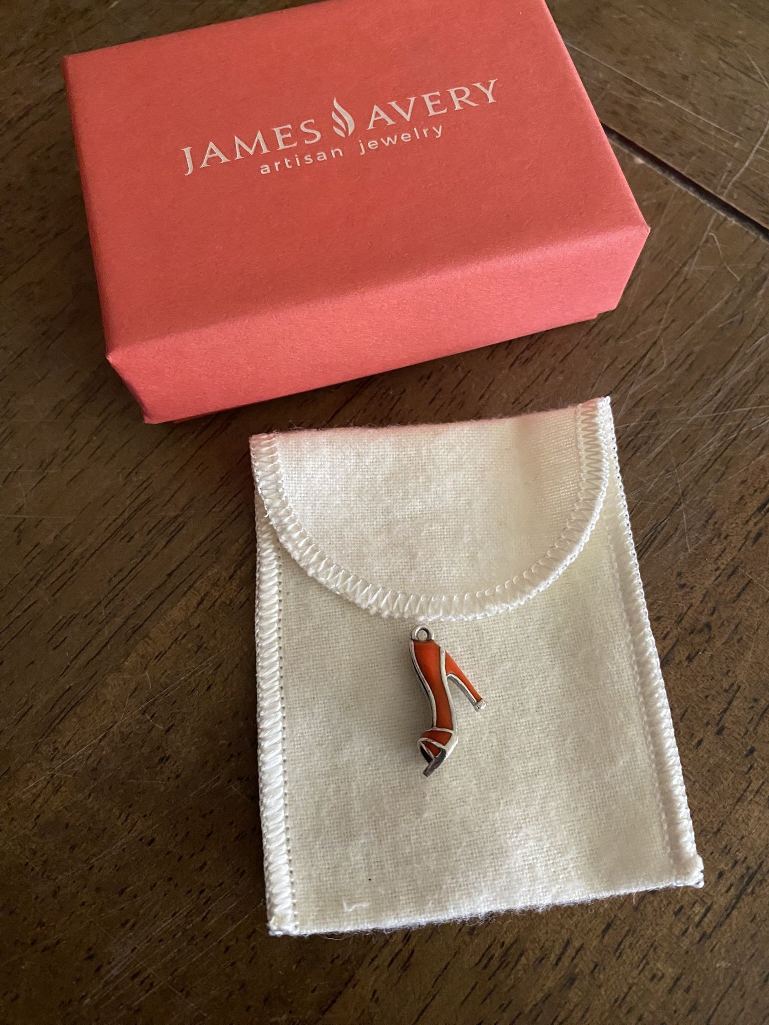 orange enamel james avery charm 