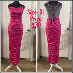 Pink Ruched Dress