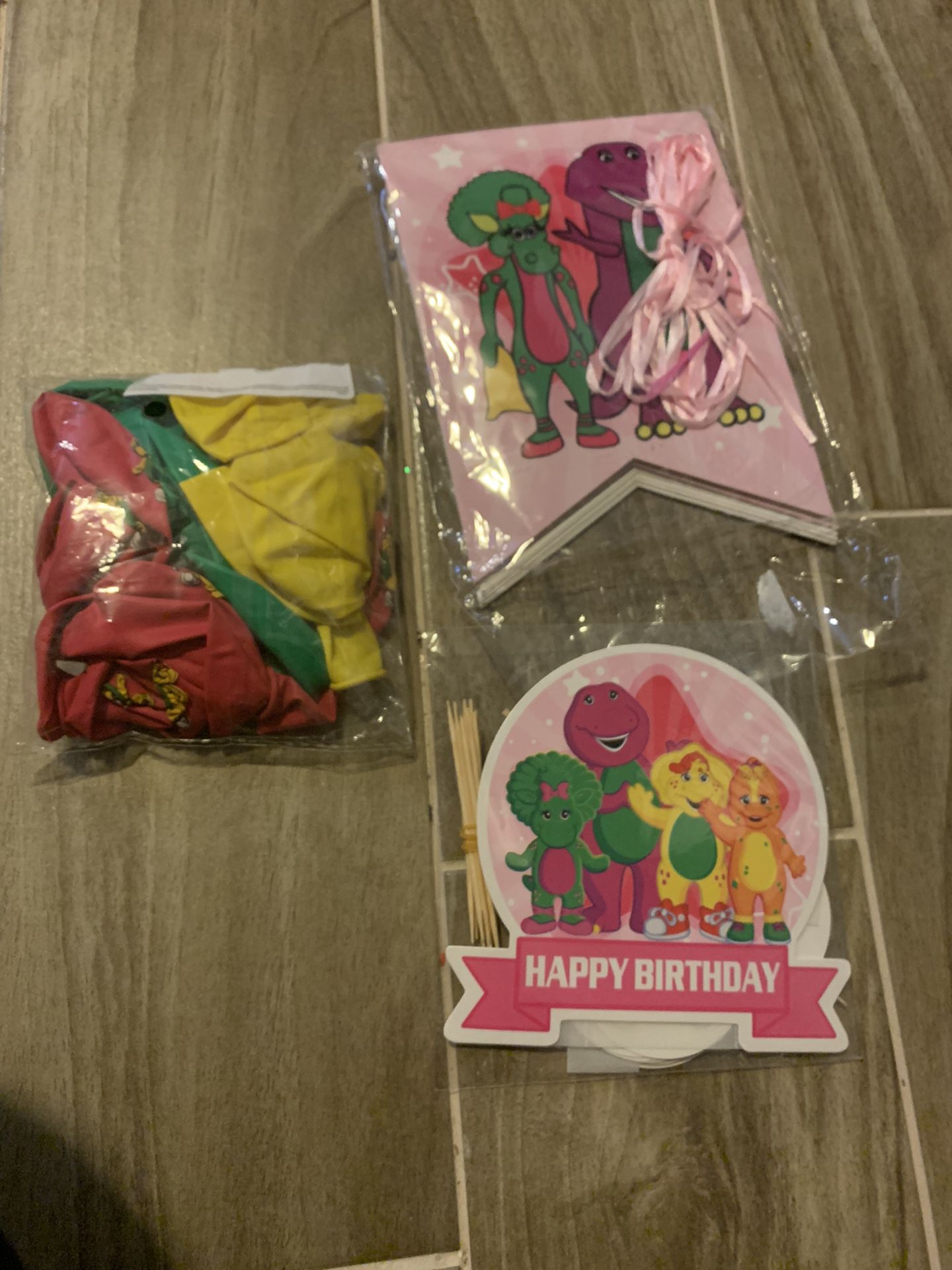 New Barney Party Decorations Banner Balloons Cake Toppers 