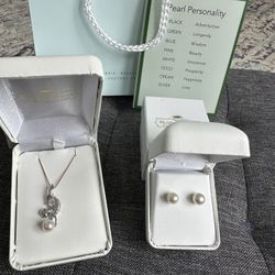Akoya Pearl Necklace and Earrings
