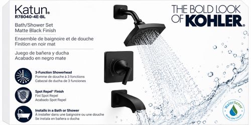 Kohler Katun Bath/Shower Set Matte Black