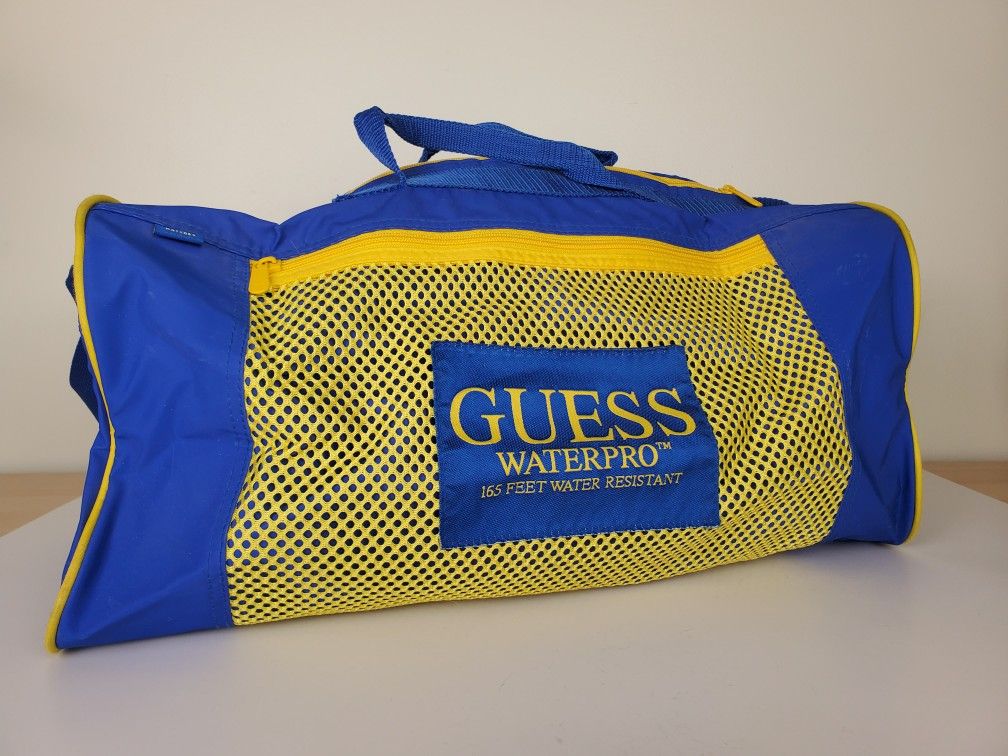 Guess Blue and Yellow Gym Bag