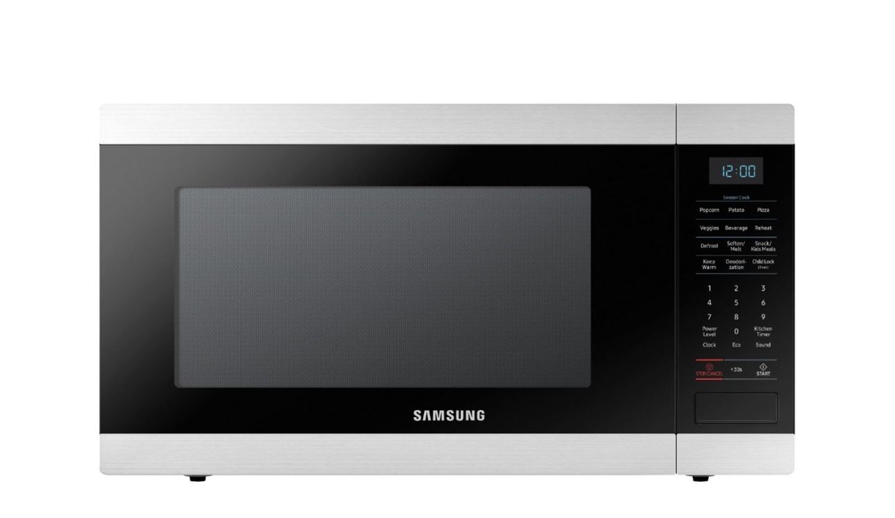 Samsung Electronics Samsung MS19M8000AS/AA Large Capacity Countertop Microwave Oven with Sensor and Ceramic Enamel Interior, Stainless Steel, 1.9 cubi