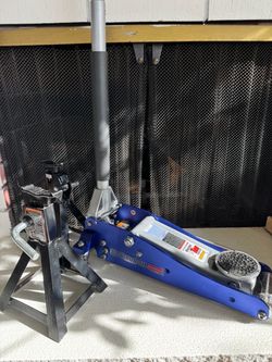 Pittsburgh 1.5 Ton Rapid Pump Floor Jack + 2 Craftsman 2.25 Ton Jack Stands