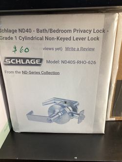 Schlage ND40 Bath/Bedroom Privacy Lock, Grade 1 Lever (ND40S-RHO-626)