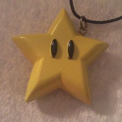 Handmade Nintendo Mario Super Star Necklace