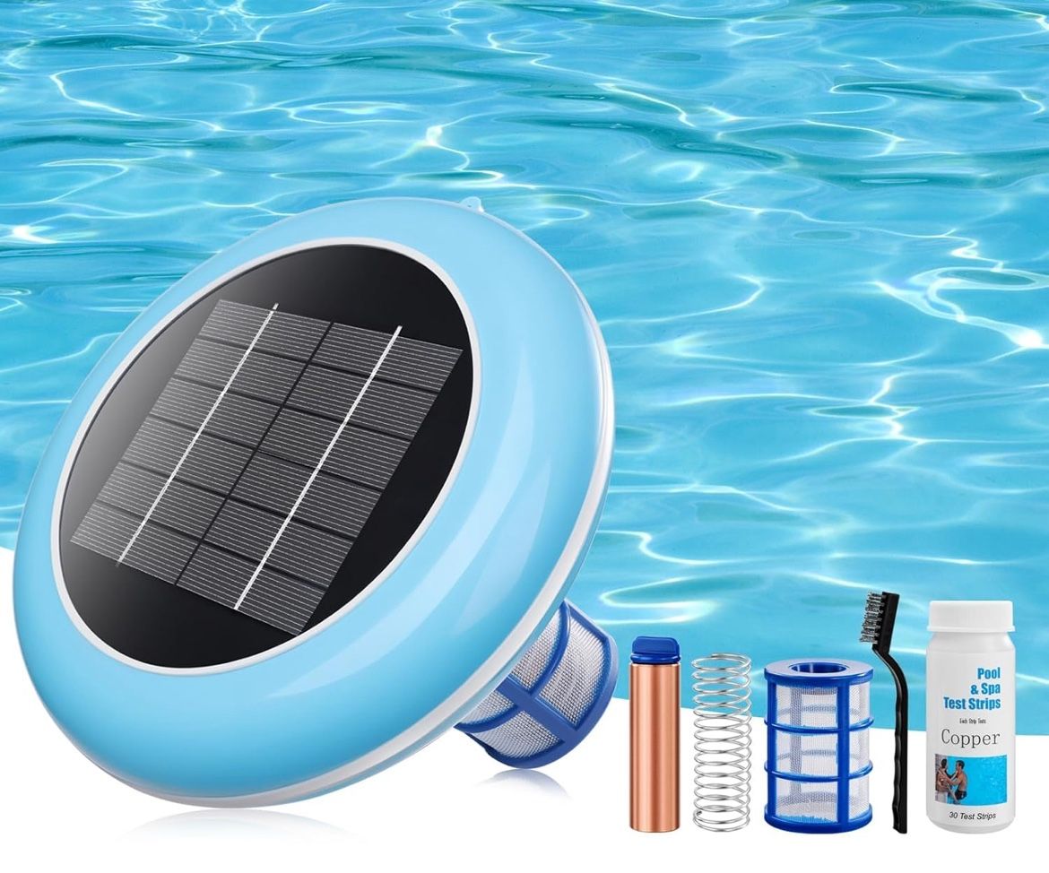 Solar Pool Ionizer Pool Cleaner With Led Light