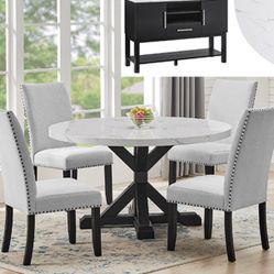 Vance Faux Table Dining 5pc ❤️