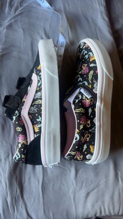 2 Pairs. VANS Mermaid glow in the dark AND slip-on. Size 3.
