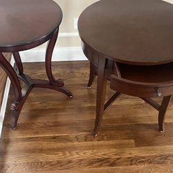 (2) Round End Tables-Bombay Furniture Store