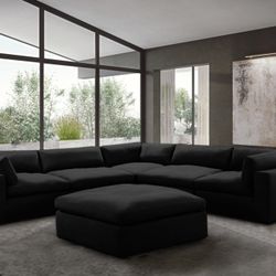 BRAND NEW! XL CLOUD BLACK Sectional + Ottoman Set