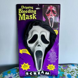 Vintage 1997 Scream movie Halloween Dripping Bleeding Mask New in package  Unused not removed from package.