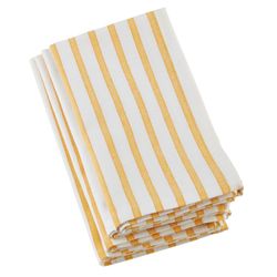 Saro Lifestyle Striped Design Cotton Table Napkin (Set Of 4), 20", Yellow