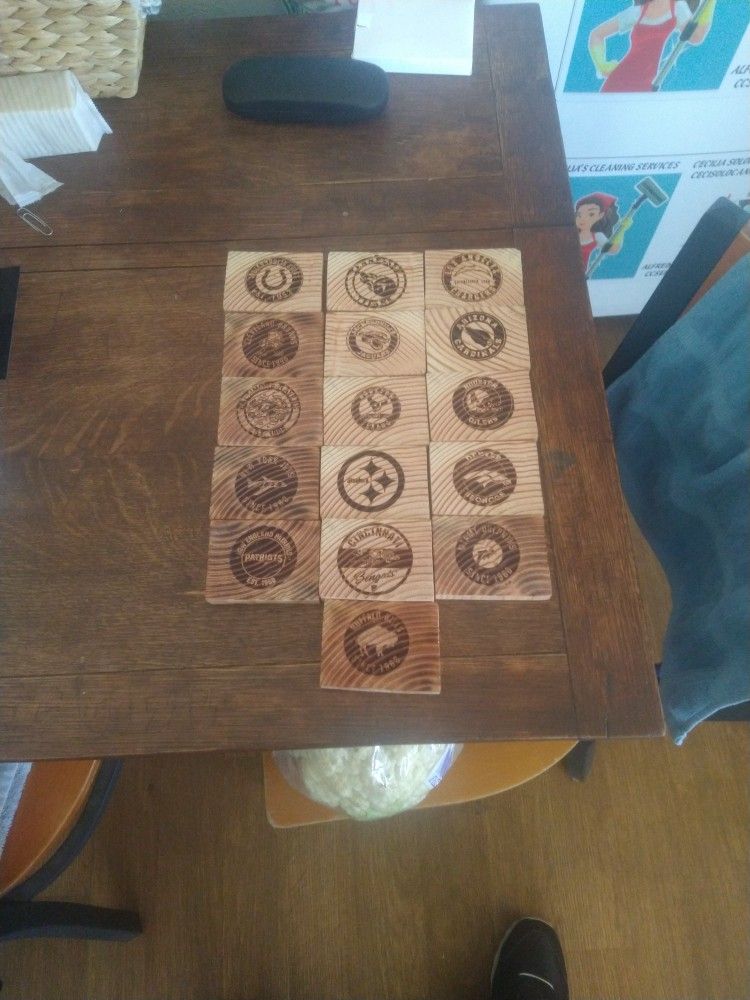 Engraved NFL Teams Mini Coasters