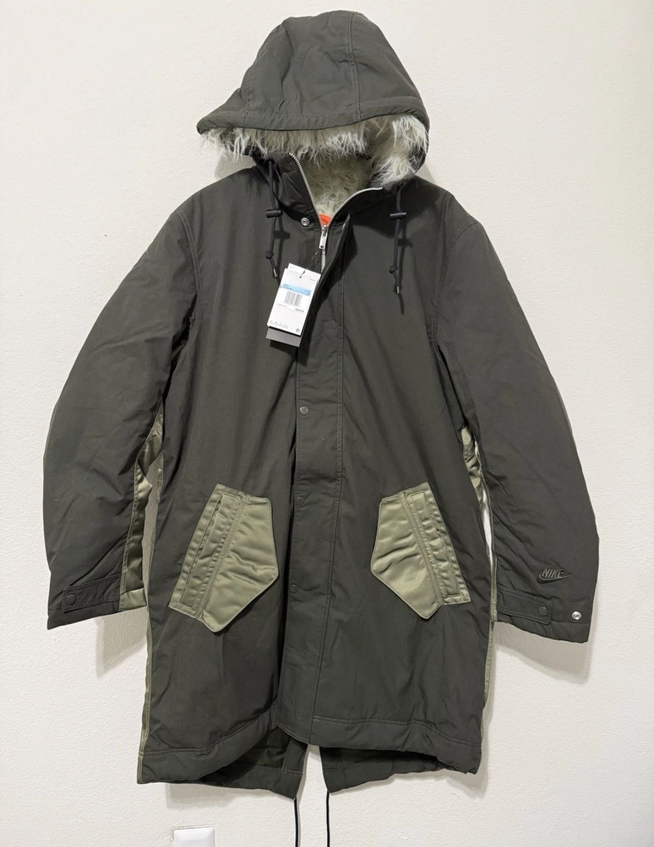 Nike Sportswear Therma Fit White Space Parka DD6775 355 Sequoia Size Medium