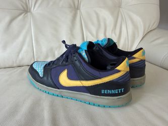 Nike Dunk Low iD Custom Purple Yellow Polka Dot Bennett Men's Size 13 Rare
