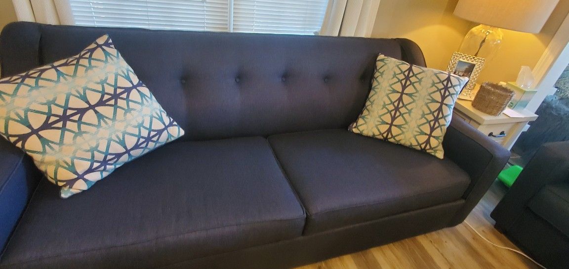 Navy Blue Set Of Full Size Sofas