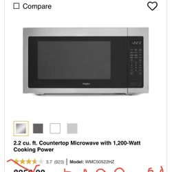 2.2 cu. ft. Countertop Microwave with 1,200-Watt Cooking Power Model: WMC50522HZ