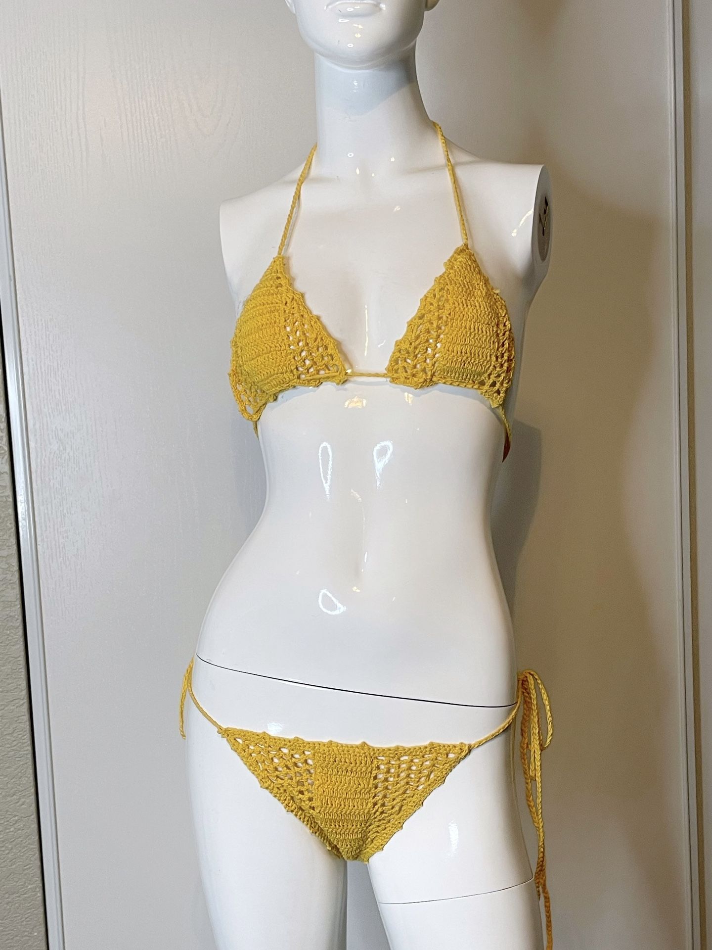 Yellow Crochet Bikini