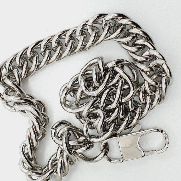 "9mm stainless steel manual buckle flat wire double buckle bracelet, BL155
