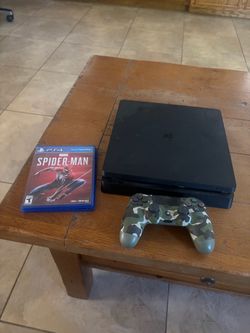PS4 Slim with Controller and Spider-Man