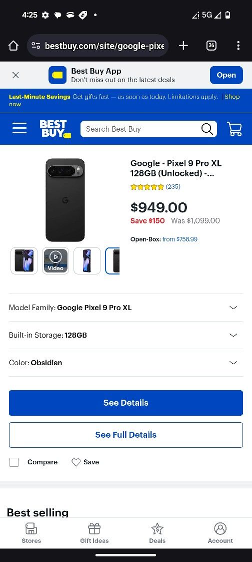 Pixel 9 Pro XL 128GB (UNLOCKED)