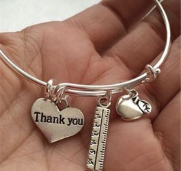 Teacher bracelet with charms