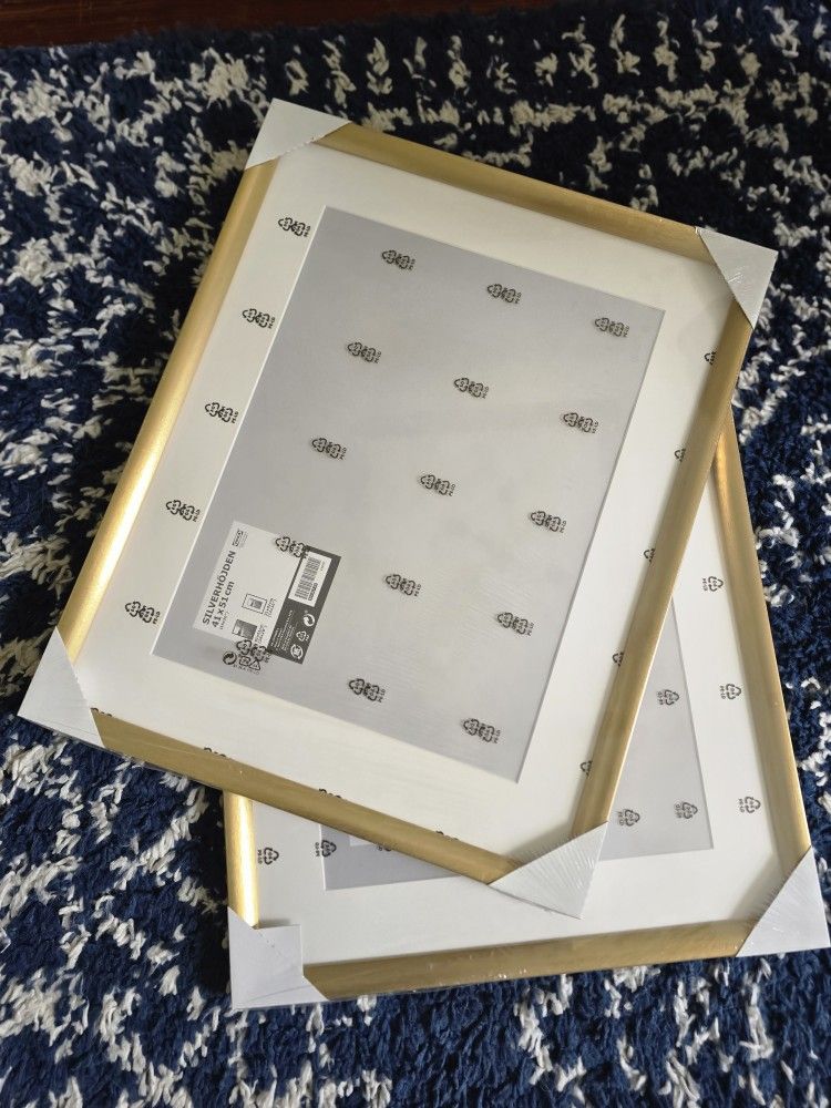 2 IKEA Gold Painted Wood Frames 16x20