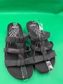 Abeo Black Multi-Strap Slide Sandals for Women