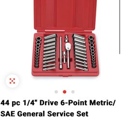 Snapon 44pc 1/4” Drive 6-Point Metric/SAE General Service Set 