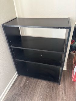 Black 4 Shelf Bookcase Storage Organizer – Modern Wood Shelving Unit