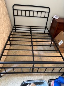 Black full/double sized metal bed frame