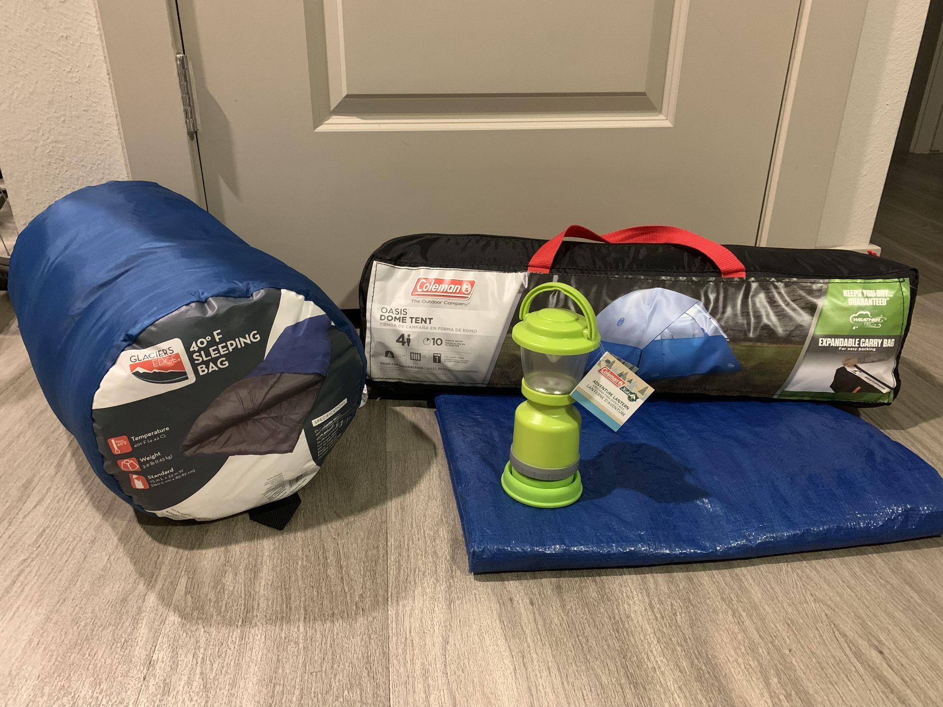 Coleman Tent, Sleeping Bag, Blanket Tote Bag - $140 (Gilbert)