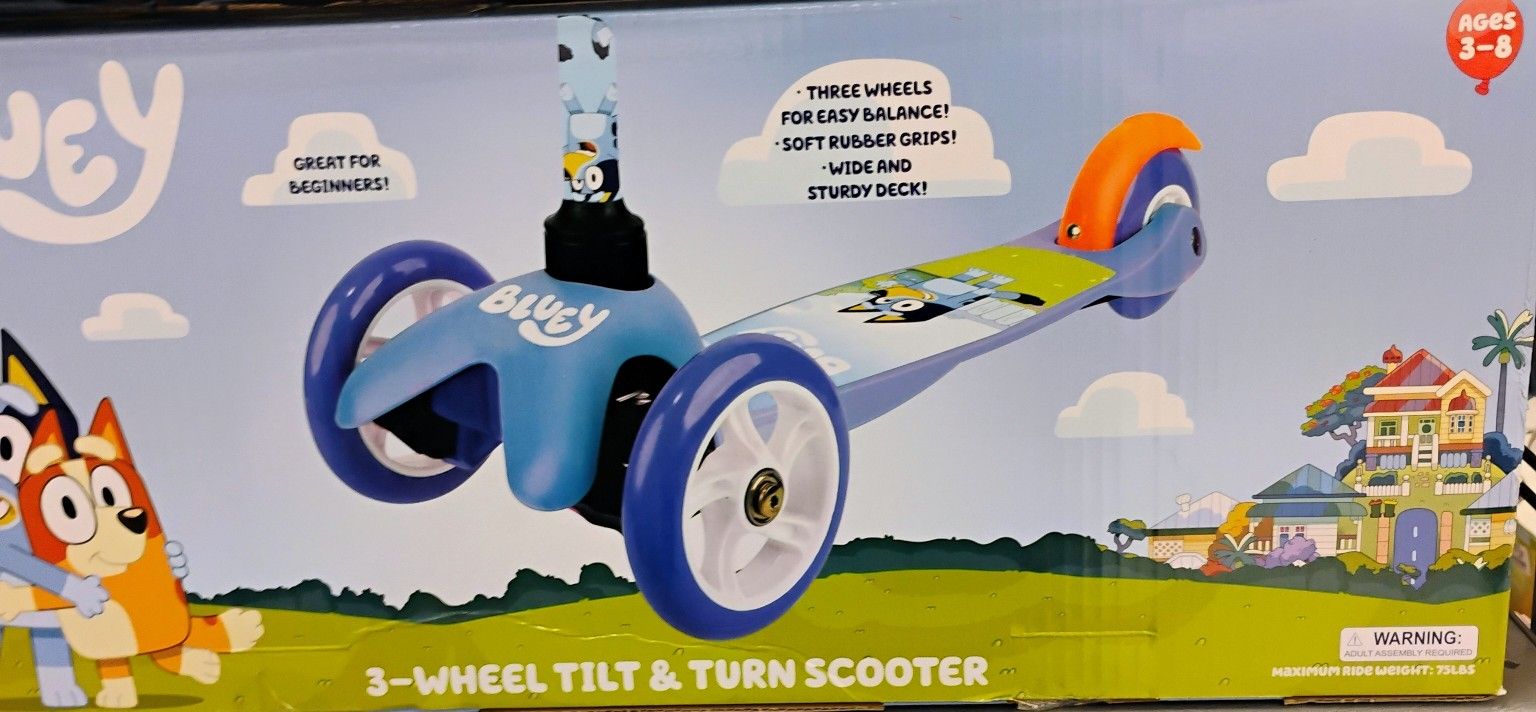 Bluey 3 Wheel Tilt And Turn Scooter