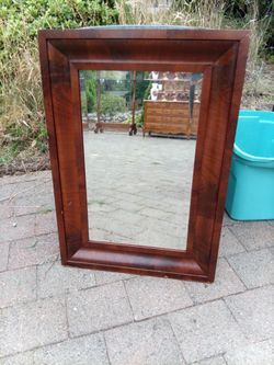 Large Wood Framed Wall Mirror