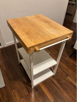 Foldable Butcher Block Island