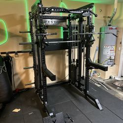 PRO SERIES Ultimate Half Rack Functional Trainer w/Smith Machine Bar | 400lb Stack | Gym Equipment | Fitness | Commercial | Squat Rack 