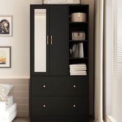 Hitow 2 Door Wardrobe Armoire Closet 