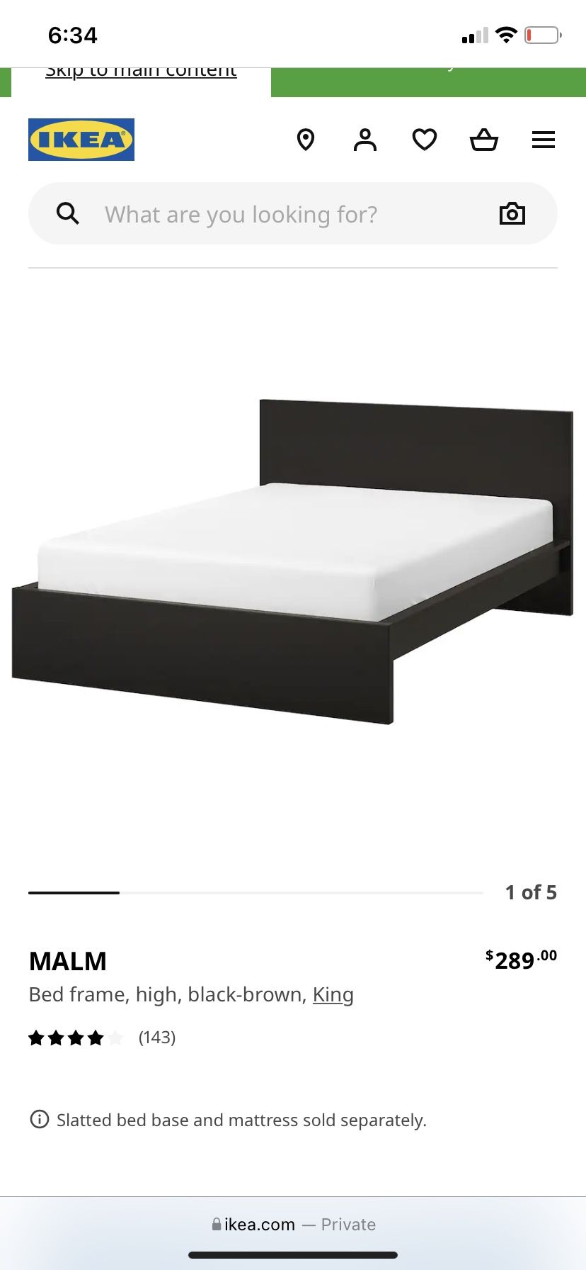 Malm King Bed Frame - Black/Brown - IKEA