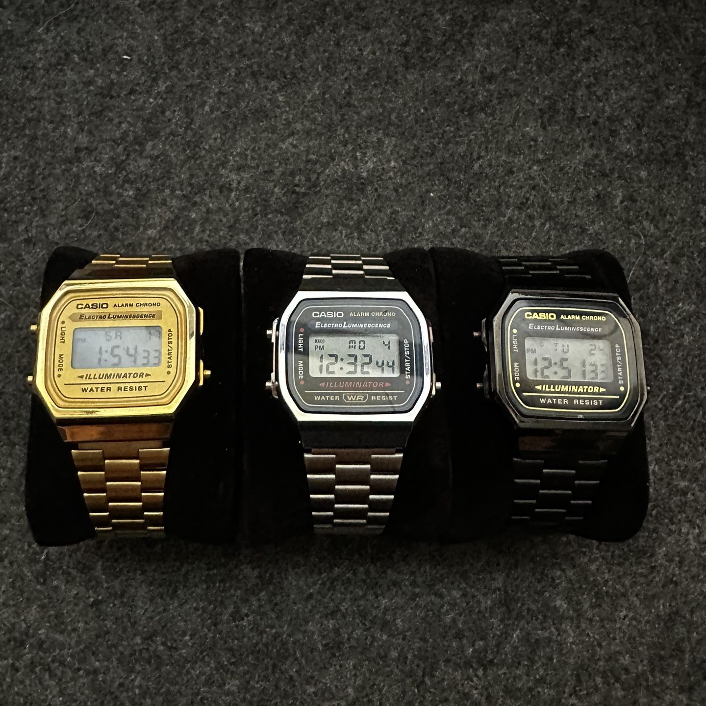 Casio Classic A158WA-1DF Wrist Watch for Men - Silver, Gold And Black