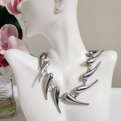 Silver womens lady's punk unique style Necklace choker gift