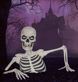 Costco Giant Ground Breaking Skeleton with LCD Eyes and Sound