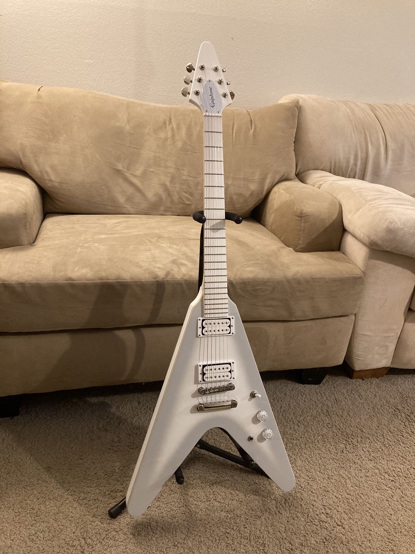 2015-16 Epiphone “Snow Falcon” Flying V Electric Guitar