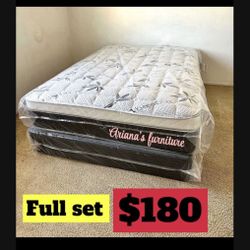 Full Pillow Top Mattress And Boxspring/ All Sizes Available/ Read Description 