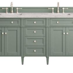 James Martin Vanities Brittany 72" Double Basin Poplar Wood Vanity Without Countertop