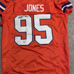 Sai’vion Jones Signed Autograph Custom Jersey- Beckett Coa- Denver Broncos