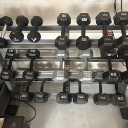 546 lb Dumbbell Set (5–50 lbs) + BodyKore Commercial Rack