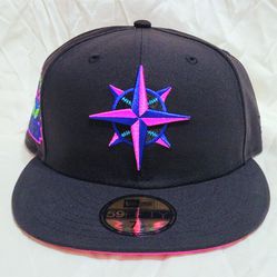 New Era Seattle Mariners Cyberpunks 30th Anniversary Patch Hat Club Exclusive 59FIFTY Fitted Hat Navy