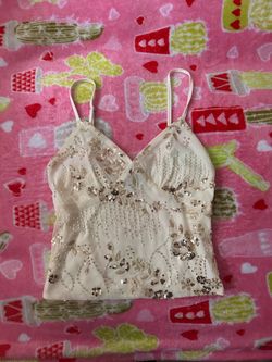 Sequin Floral Beaded Cami Top